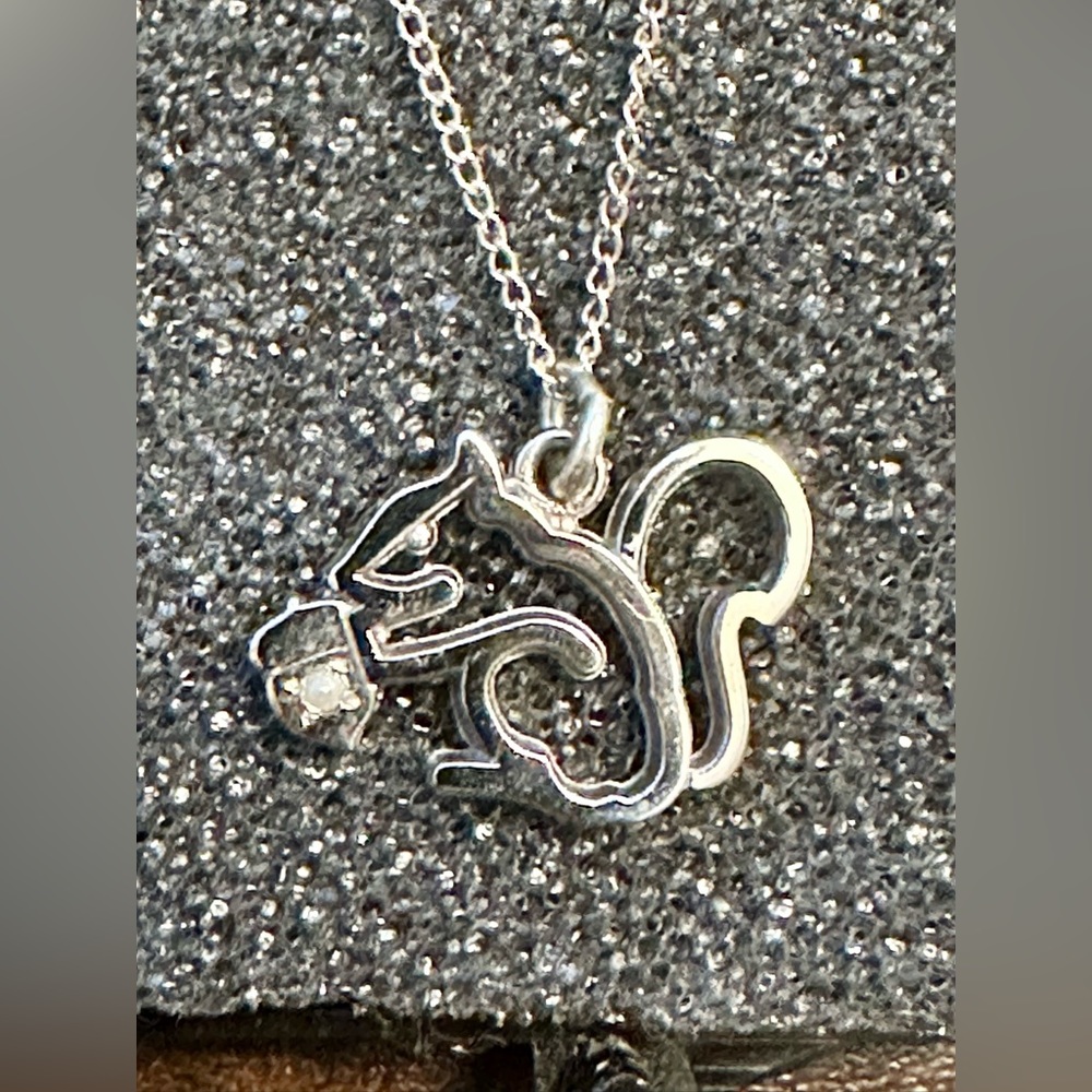 Silver Squirrel Cut Out Necklace